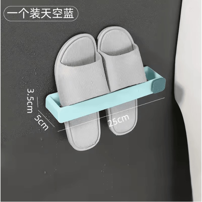 No Punch Bathroom Slipper Shelf Wall Mounted Shoe Rack 4