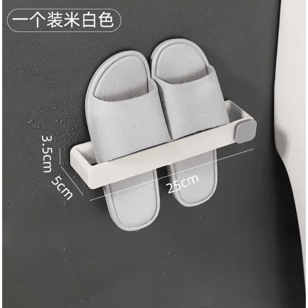 No Punch Bathroom Slipper Shelf Wall Mounted Shoe Rack 6
