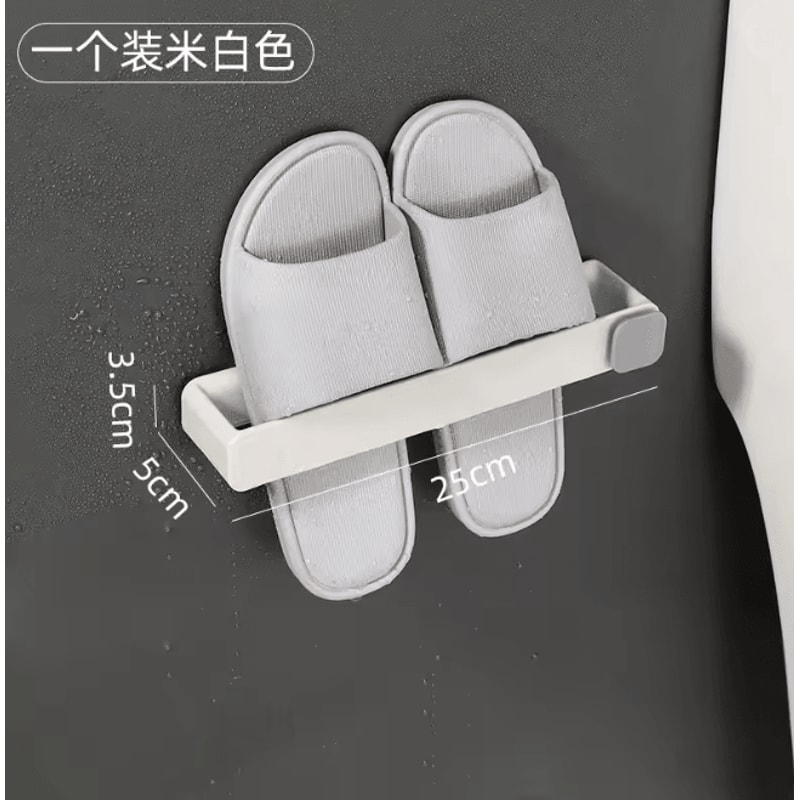 No Punch Bathroom Slipper Shelf Wall Mounted Shoe Rack 6