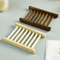 Natural Bamboo Soap Dish Drain Tray Wooden Bathroom Holder 1