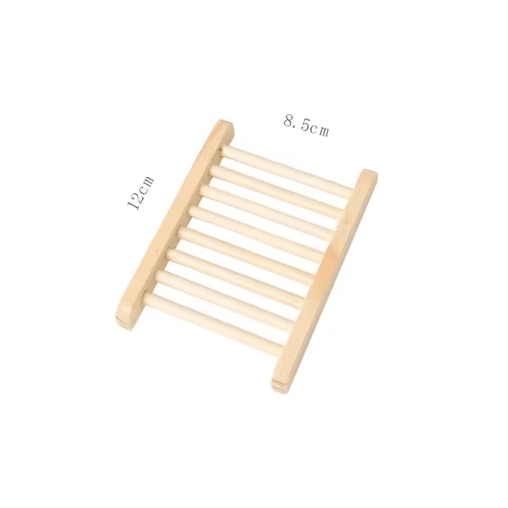 Natural Bamboo Soap Dish Drain Tray Wooden Bathroom Holder 3