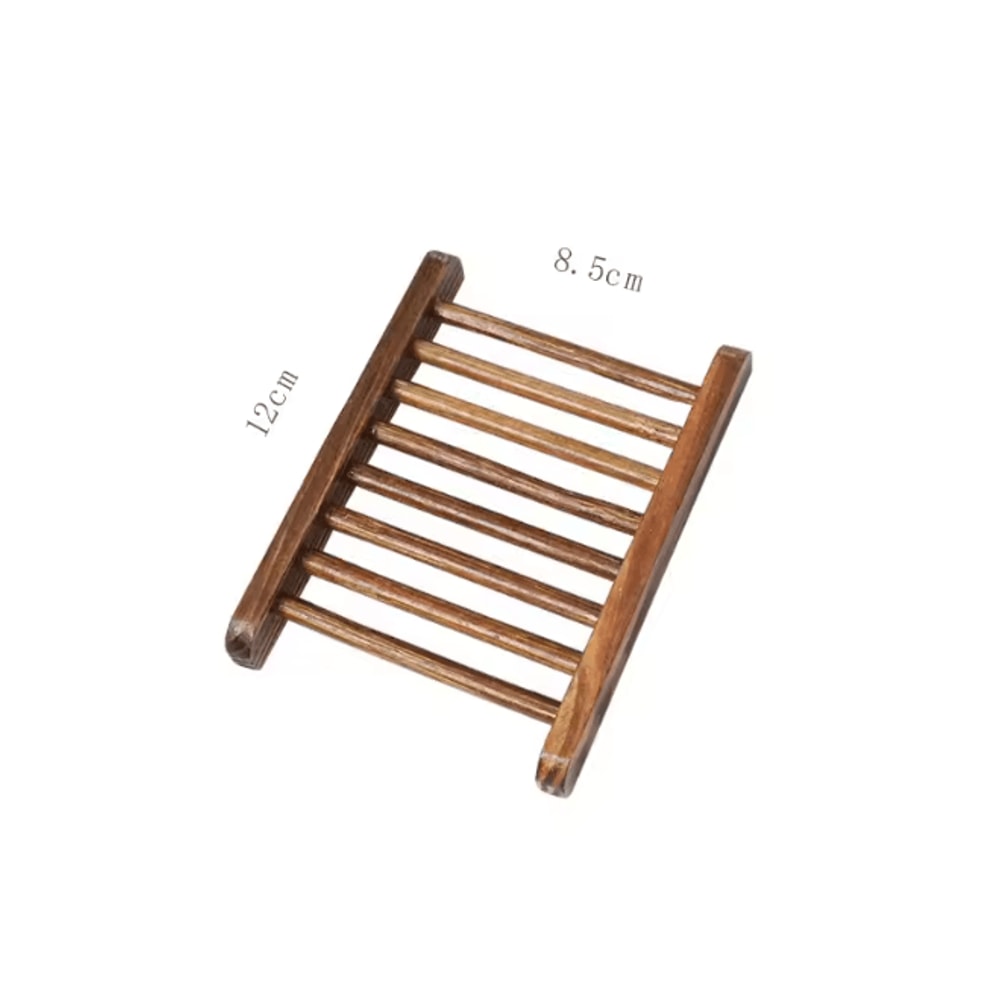 Natural Bamboo Soap Dish Drain Tray Wooden Bathroom Holder 5
