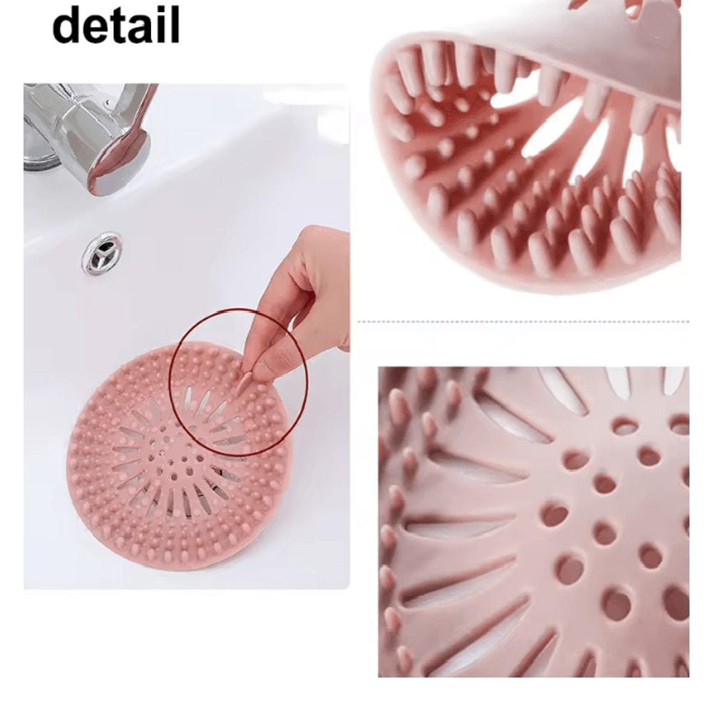 Bathroom Hair Drain Catcher Sink And Shower Filter Stopper 2