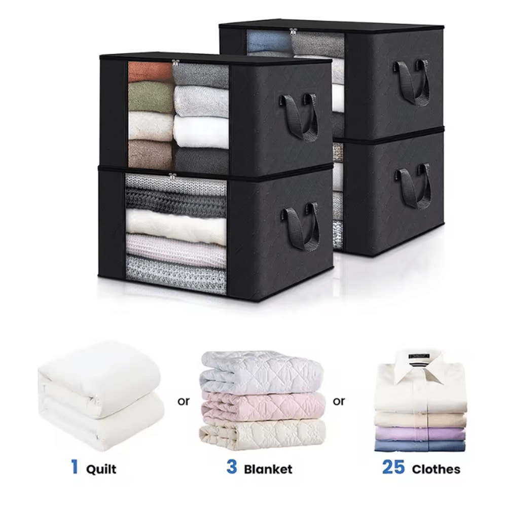 Large Capacity Foldable Storage Box Clothes Organizer With Handles 0