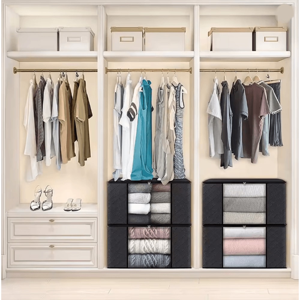 Large Capacity Foldable Storage Box Clothes Organizer With Handles 2