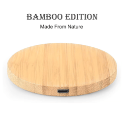 bamboo wood wireless charger 15w fast charging pad