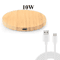 Bamboo Wood Wireless Charger 15W Fast Charging Pad 4