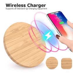 bamboo wireless charger fast charging pad 15w qi compatible