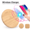 Bamboo Wireless Charger Fast Charging Pad 15W Qi Compatible 0