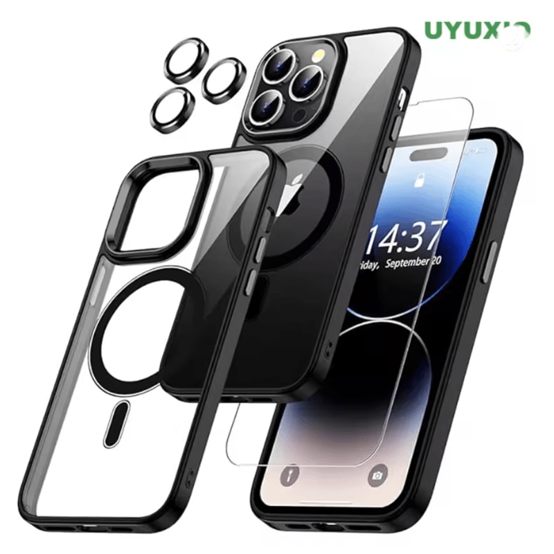 Clear Magnetic IPhone Case With Screen And Lens Protection 0