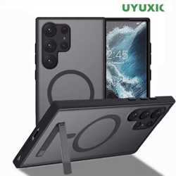 magnetic stand phone case for samsung galaxy with kickstand