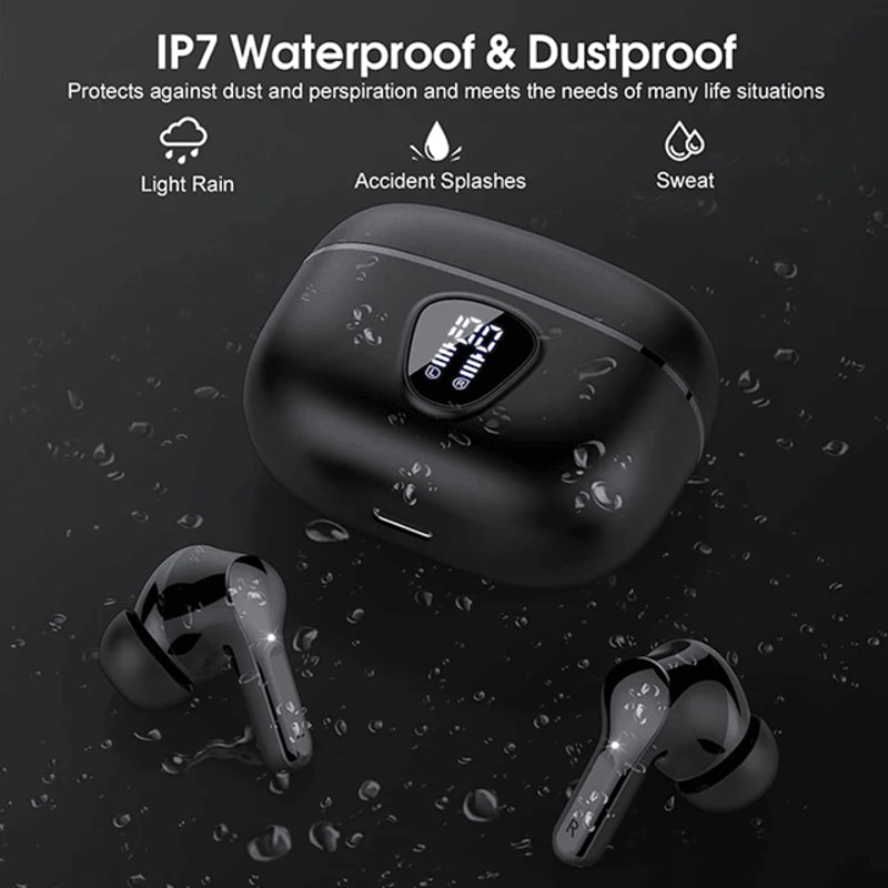 UYUXIO Wireless Earbuds Bluetooth 53 HiFi Stereo With LED Display Noise Cancelling Mic 3