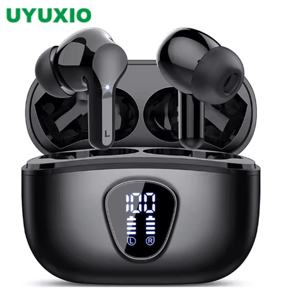 UYUXIO Wireless Earbuds Bluetooth 53 HiFi Stereo With LED Display Noise Cancelling Mic 4