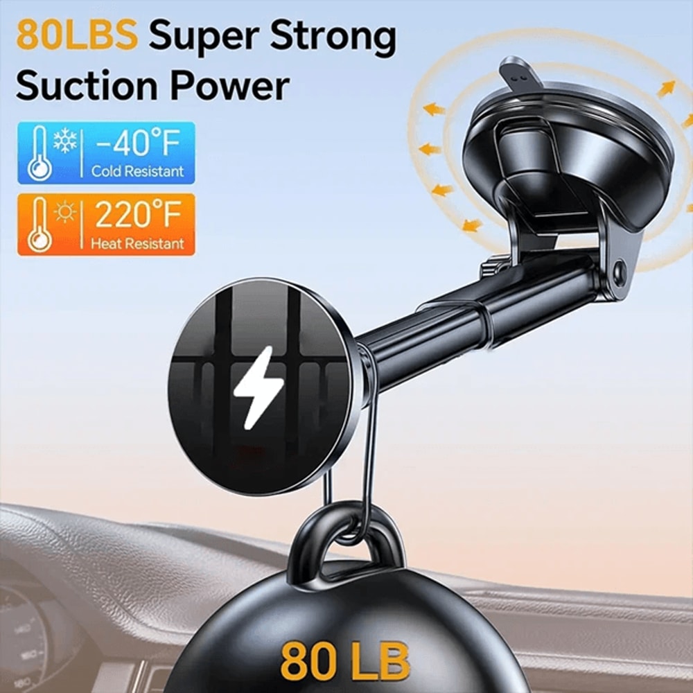 UYUXIO Magnetic Wireless Car Charger Fast Charging Phone Mount For IPhone 2