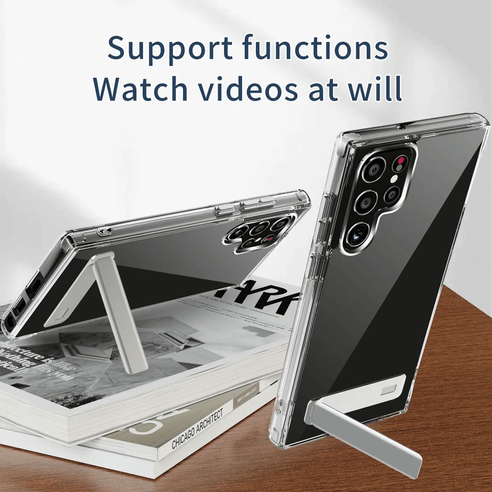 Clear Kickstand Phone Case For Samsung Galaxy Shockproof Protective Cover 0