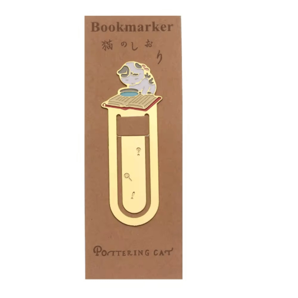 Gold Plated Cat Bookmark Folder Clip Cute Reading Label 3