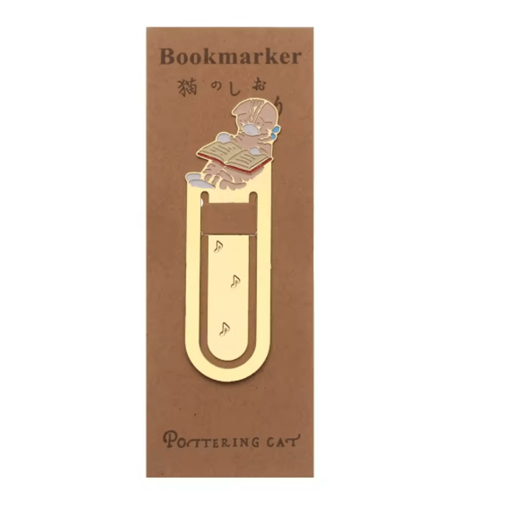 Gold Plated Cat Bookmark Folder Clip Cute Reading Label 4