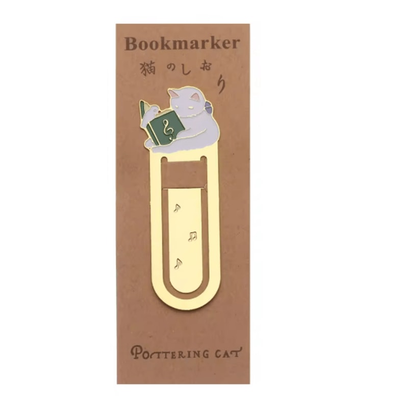 Gold Plated Cat Bookmark Folder Clip Cute Reading Label 5