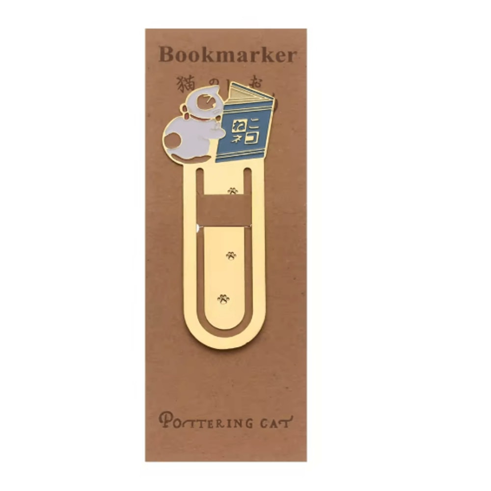 Gold Plated Cat Bookmark Folder Clip Cute Reading Label 8