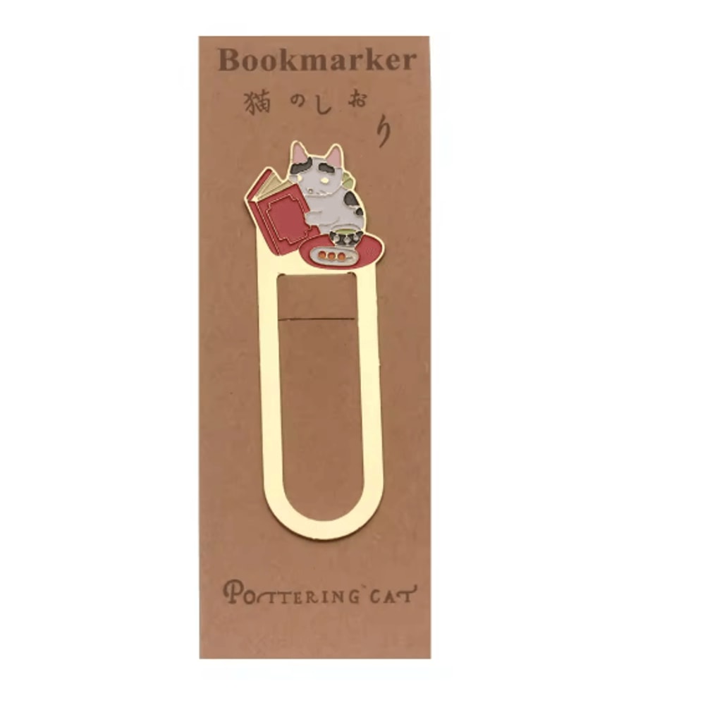 Gold Plated Cat Bookmark Folder Clip Cute Reading Label 11