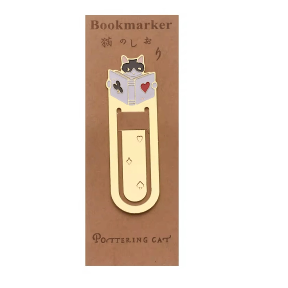 Gold Plated Cat Bookmark Folder Clip Cute Reading Label 12