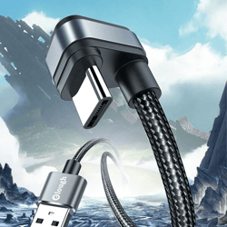 fast charging usb type c cable 90 degree angle gaming data cord