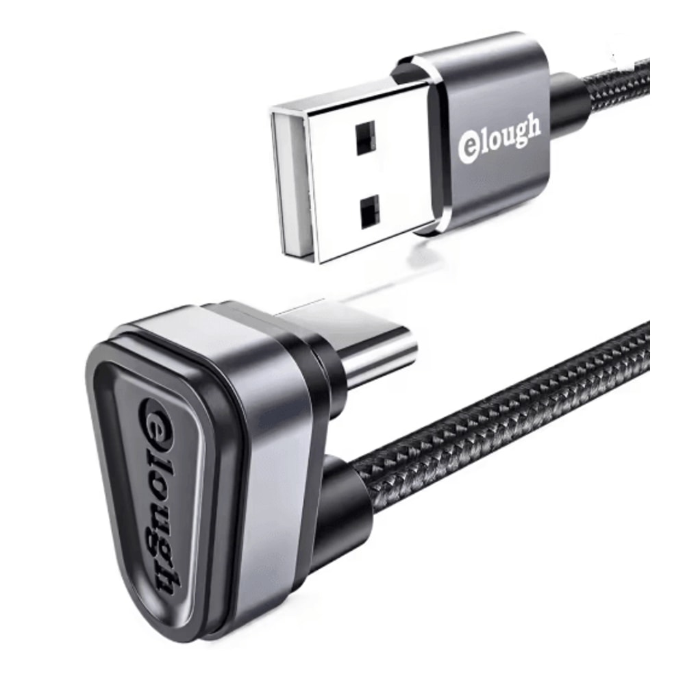 Fast Charging USB Type C Cable 90 Degree Angle Gaming Data Cord 4