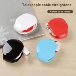 automatic retractable earphone cable organizer desktop cord winder