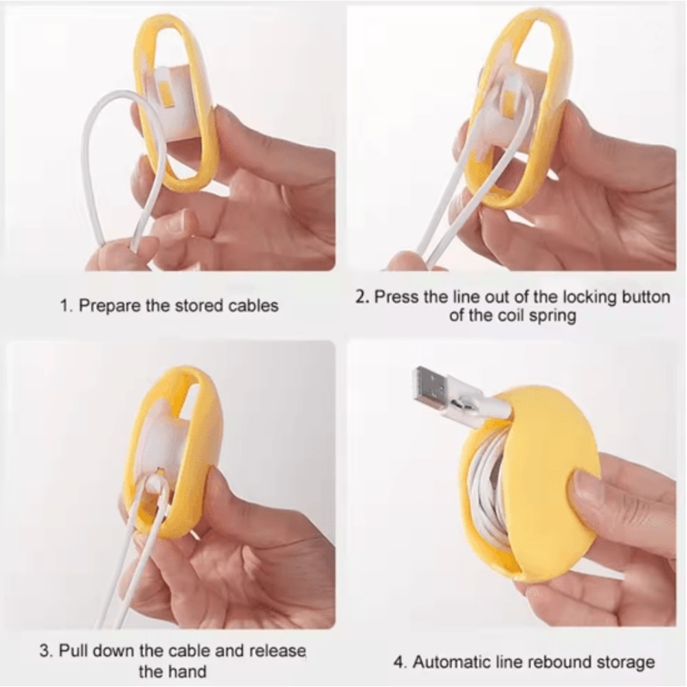 Automatic Retractable Earphone Cable Organizer Desktop Cord Winder 1