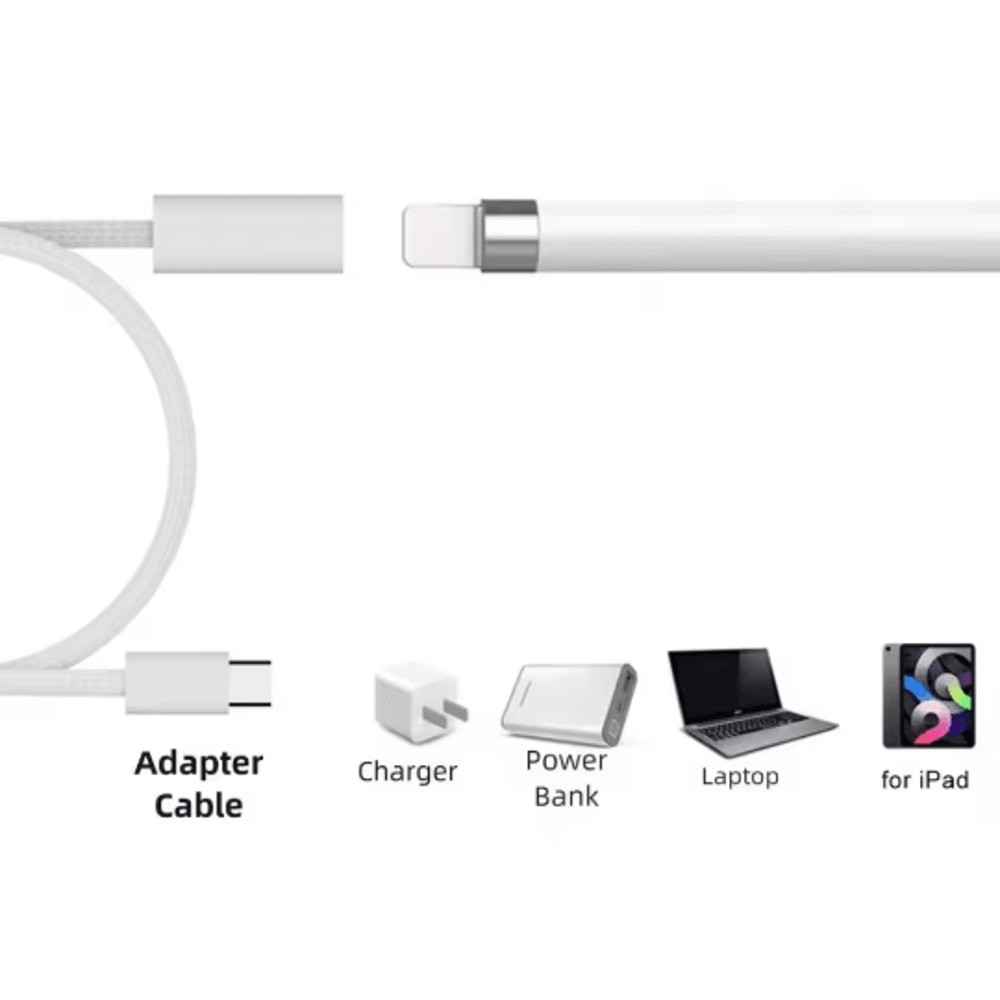 USB C To Apple Pencil Charging Adapter Cable For 1st Generation 1
