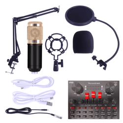 professional condenser microphone kit with boom arm stand for studio recording and streaming