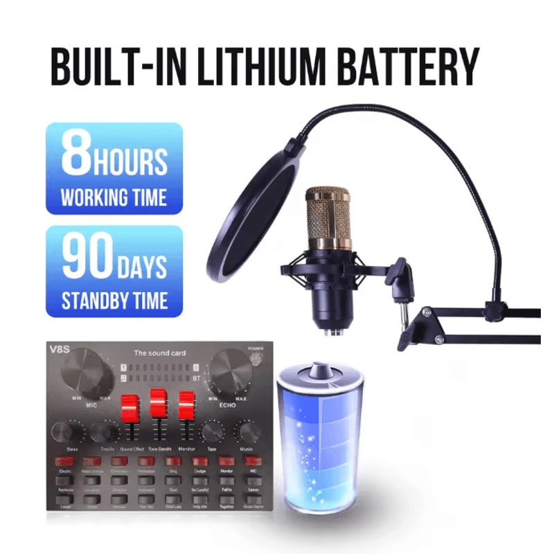 Professional Condenser Microphone Kit With Boom Arm Stand For Studio Recording And Streaming 1