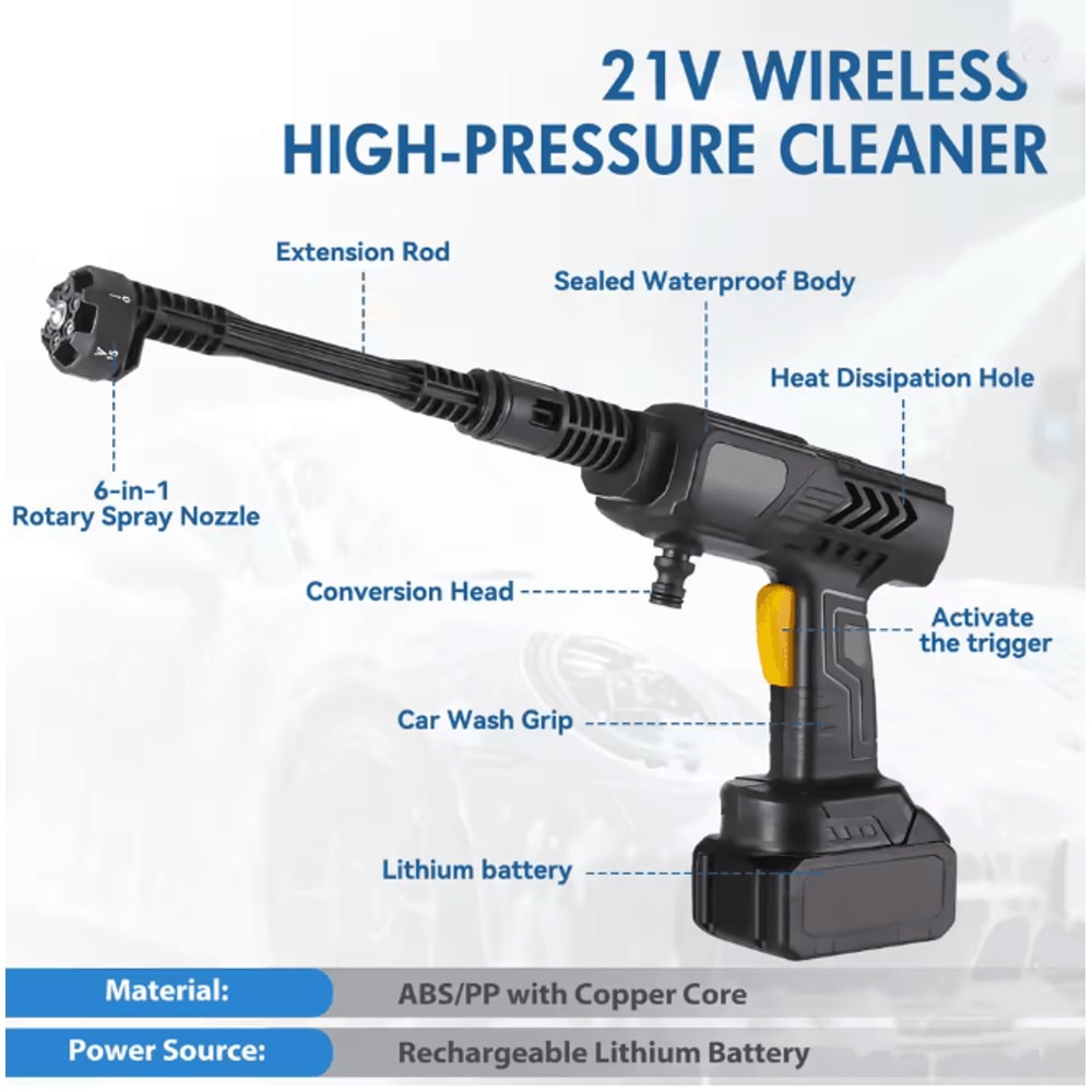Cordless Pressure Washer Gun Portable High Power Electric Cleaner With Battery 3