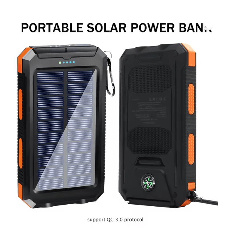 20000mAh Solar Power Bank Waterproof Portable Charger For Outdoor Use 0