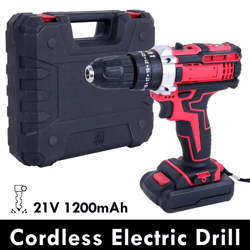 cordless drill set 21v electric power screwdriver kit with battery and accessories