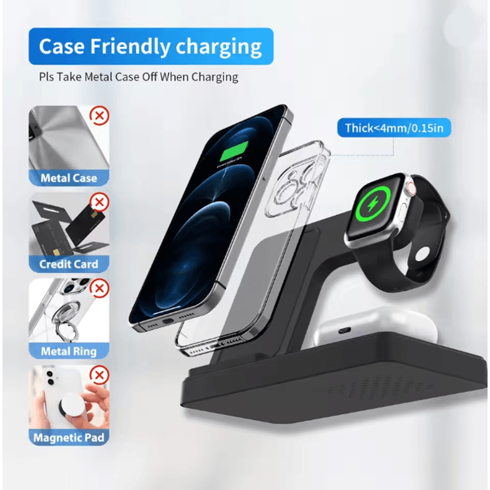 3 In 1 Wireless Charging Station Magnetic Fast Charging Foldable Charger 3