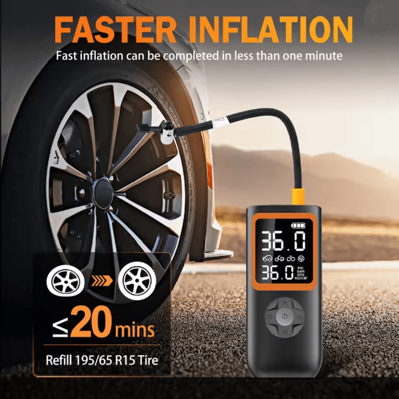 Wireless Tire Inflator Pump 150PSI Portable Air Compressor With Digital Display 1