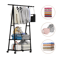 Rolling Clothes Rack With Shelves Stainless Steel Garment Organizer With Wheels 5