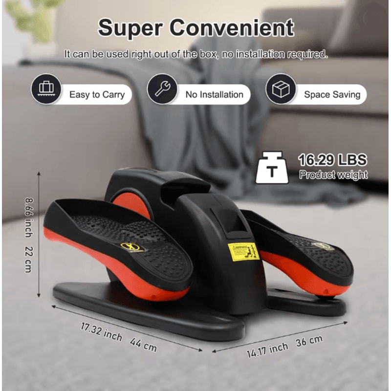 Under Desk Elliptical Exerciser With Remote Control Quiet Pedal Trainer 1