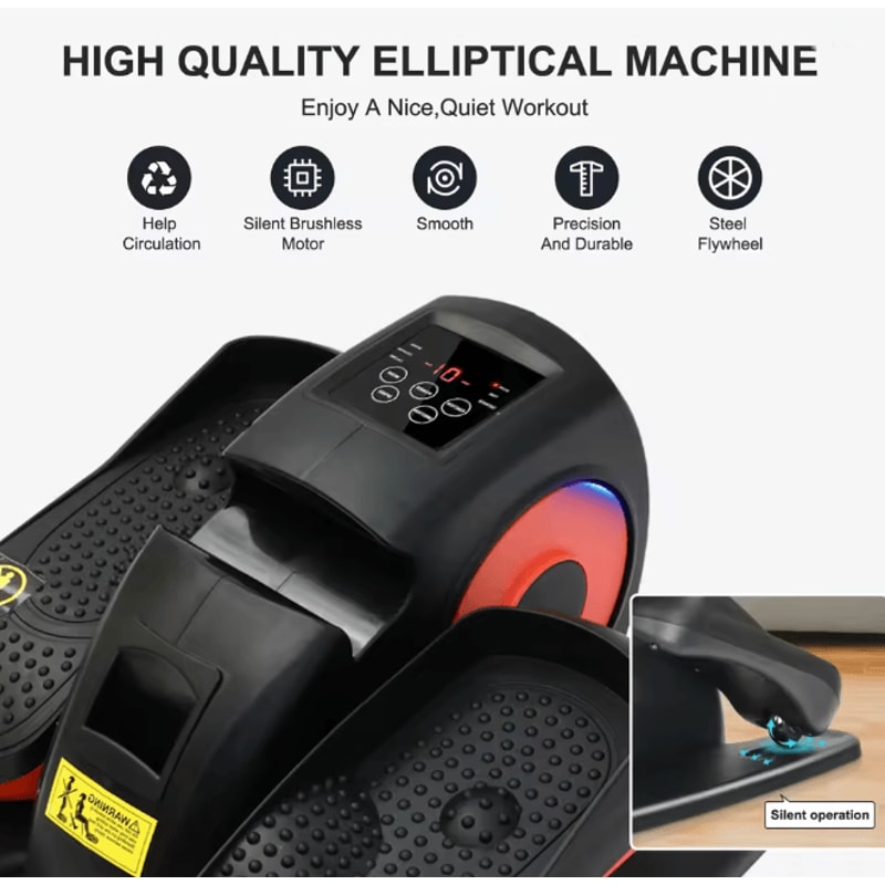 Under Desk Elliptical Exerciser With Remote Control Quiet Pedal Trainer 2