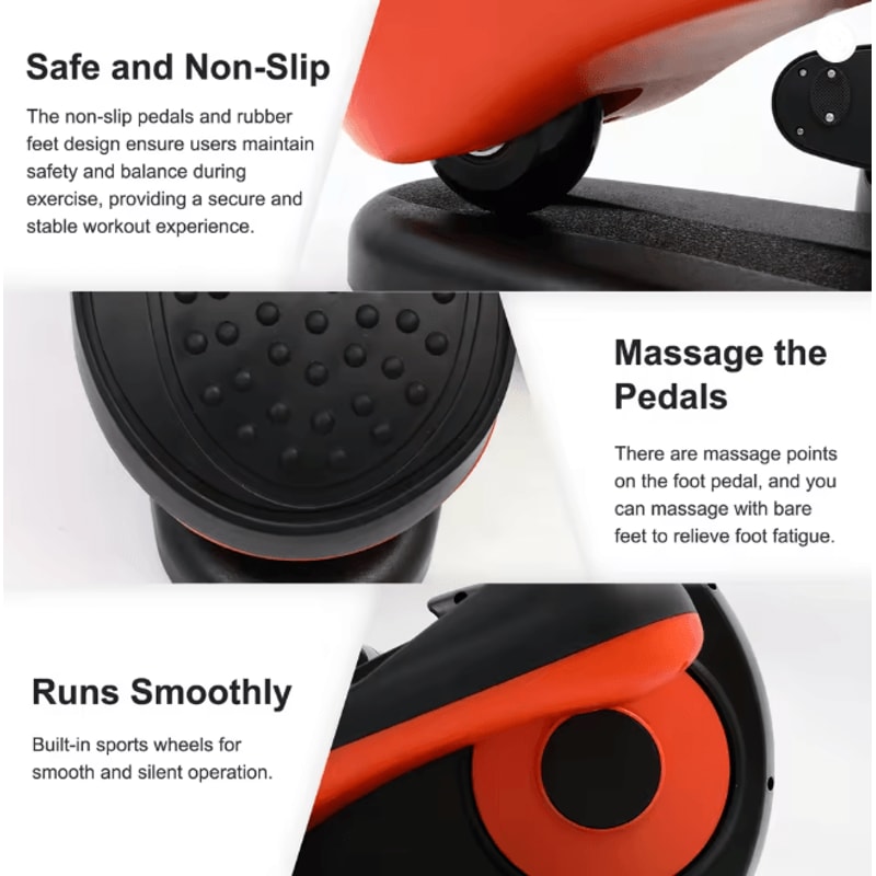 Under Desk Elliptical Exerciser With Remote Control Quiet Pedal Trainer 3