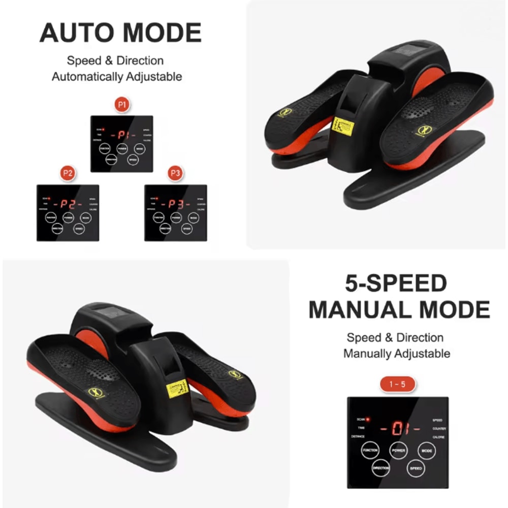 Under Desk Elliptical Exerciser With Remote Control Quiet Pedal Trainer 4