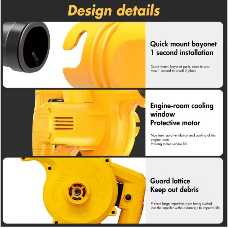 Cordless Leaf Blower 21V Portable Lawn And Debris Cleaner With Battery 3