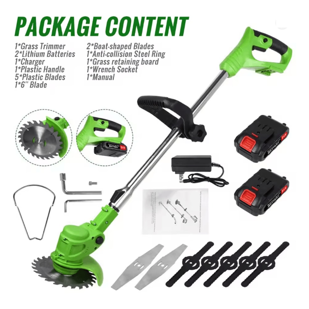 Cordless Weed Trimmer 2 In 1 Electric Grass Trimmer Brushless Lawn Cutter 1