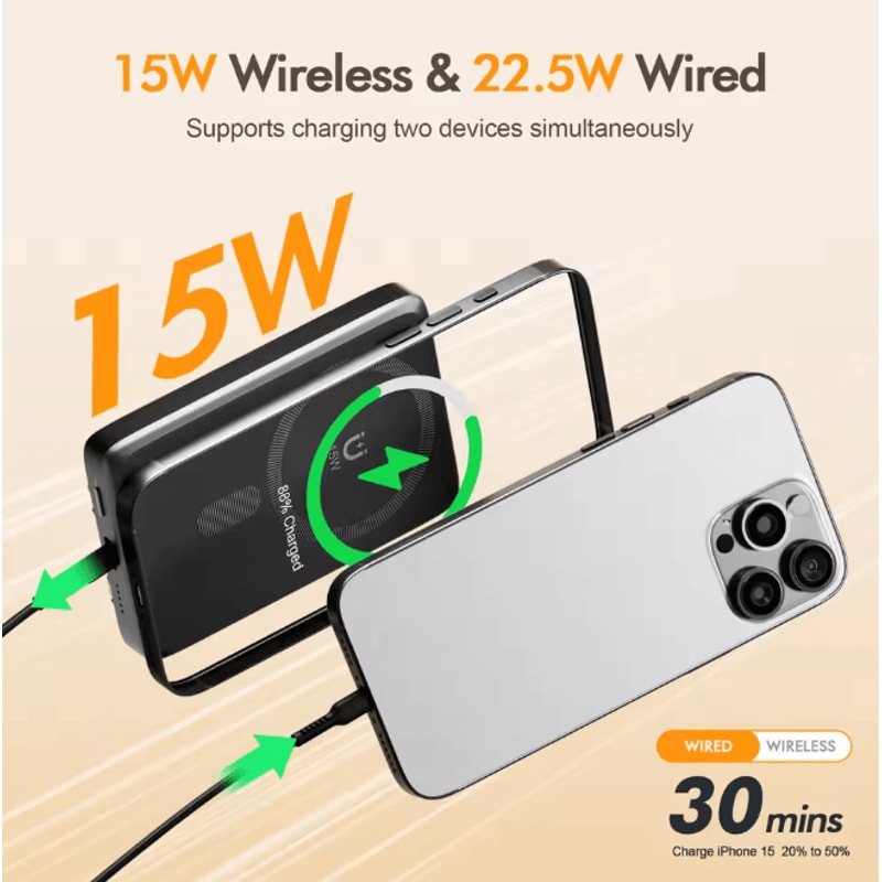 Magnetic Wireless Power Bank Fast Charging Portable Charger For IPhone 1