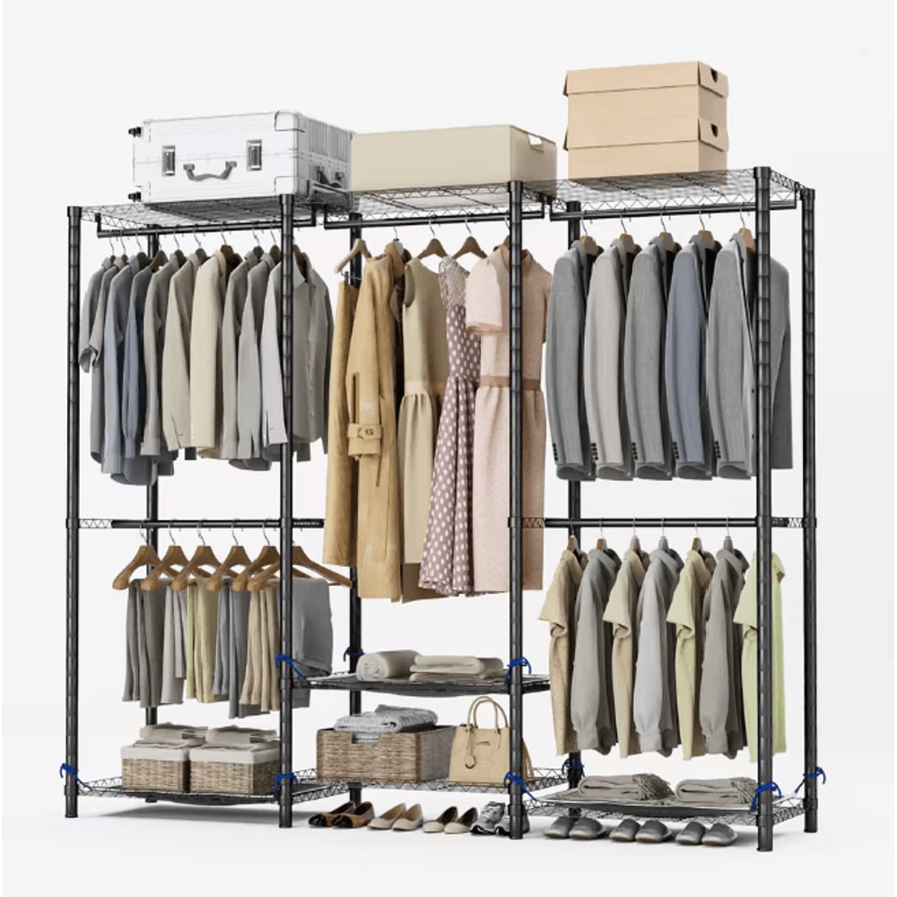 Heavy Duty Clothes Rack Storage Organizer Freestanding Wardrobe Hanging Rack 0