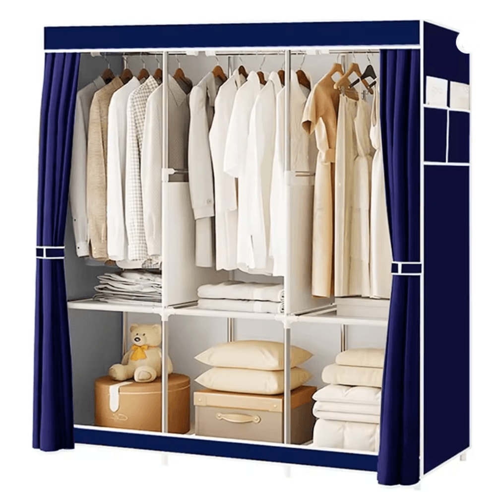 Portable Closet Wardrobe Organizer Storage Rack With Fabric Cover 9