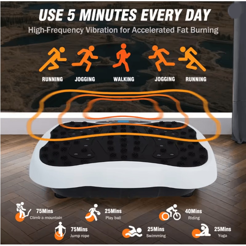 Full Body Vibration Plate Exercise Machine With Resistance Bands And Remote 1