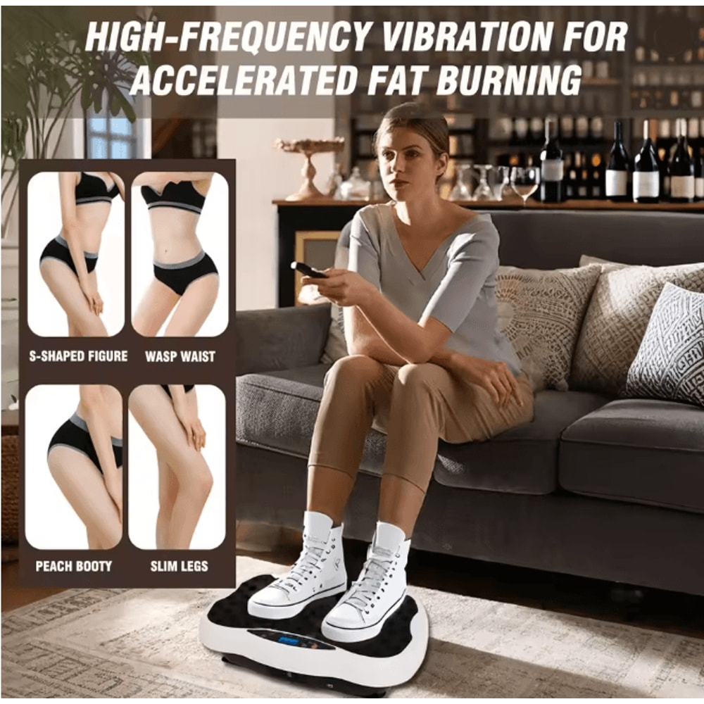 Full Body Vibration Plate Exercise Machine With Resistance Bands And Remote 2
