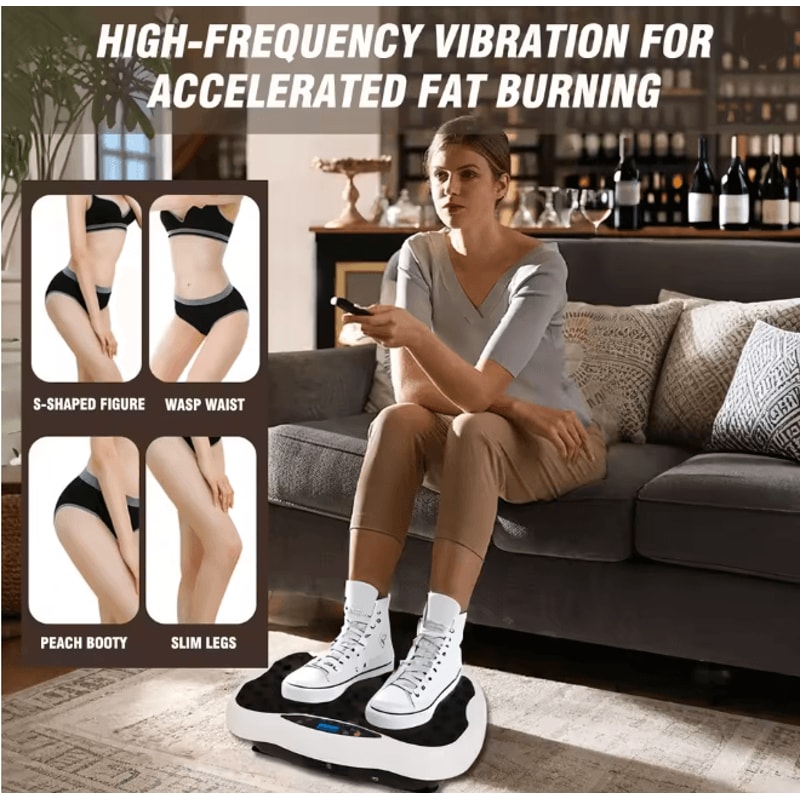 Full Body Vibration Plate Exercise Machine With Resistance Bands And Remote 2
